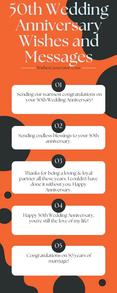65 50th Wedding Anniversary Wishes and Messages