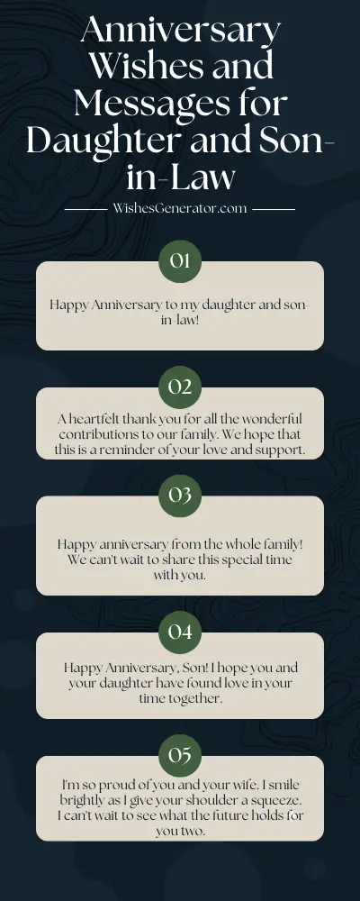 Anniversary Wishes and Messages for Daughter and Son-in-Law