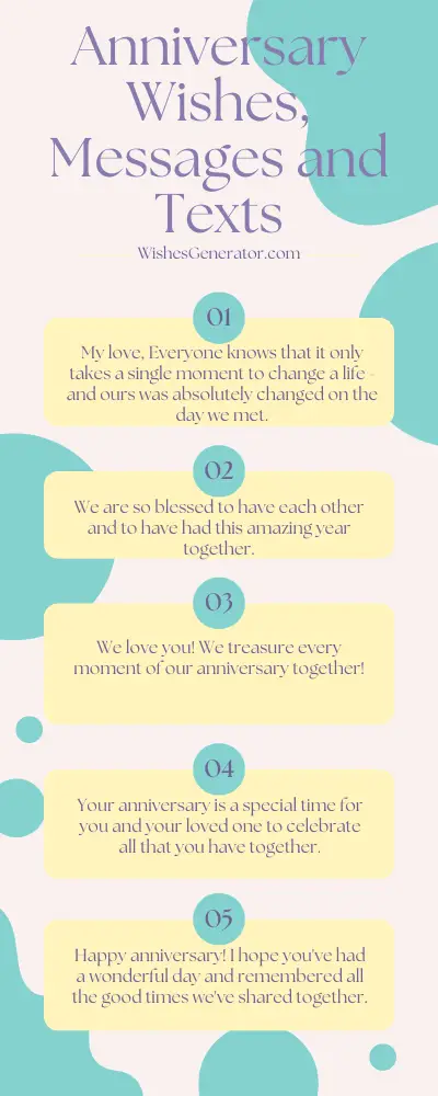 Anniversary Wishes, Messages and Texts
