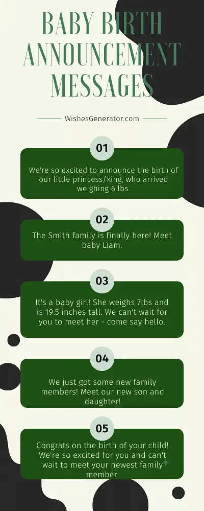 Baby Birth Announcement Messages
