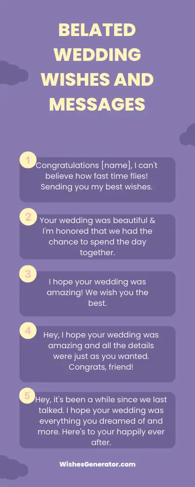 Belated Wedding Wishes and Messages