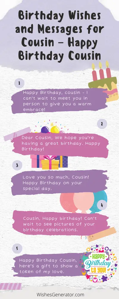 Birthday Wishes and Messages for Cousin – Happy Birthday Cousin