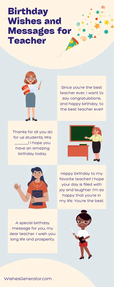 Birthday Wishes and Messages for Teacher