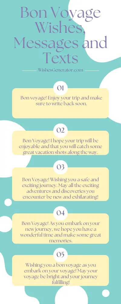Bon Voyage Wishes, Messages and Texts