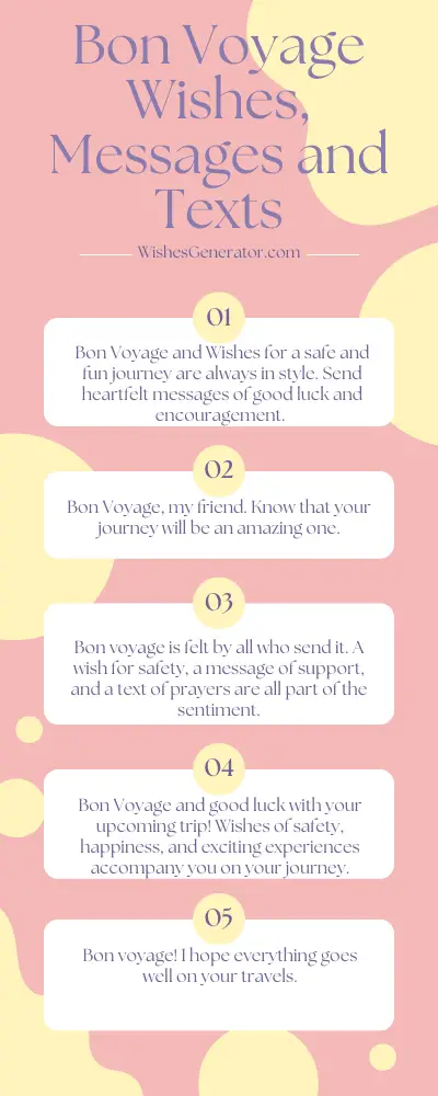 Bon Voyage Wishes, Messages and Texts