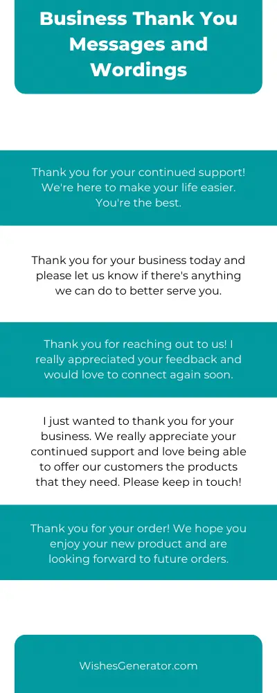 Business Thank You Messages and Wordings