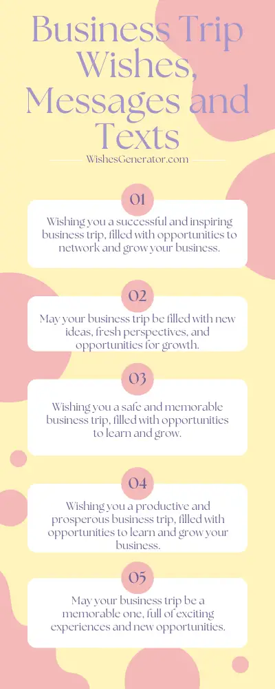 Business Trip Wishes, Messages and Texts