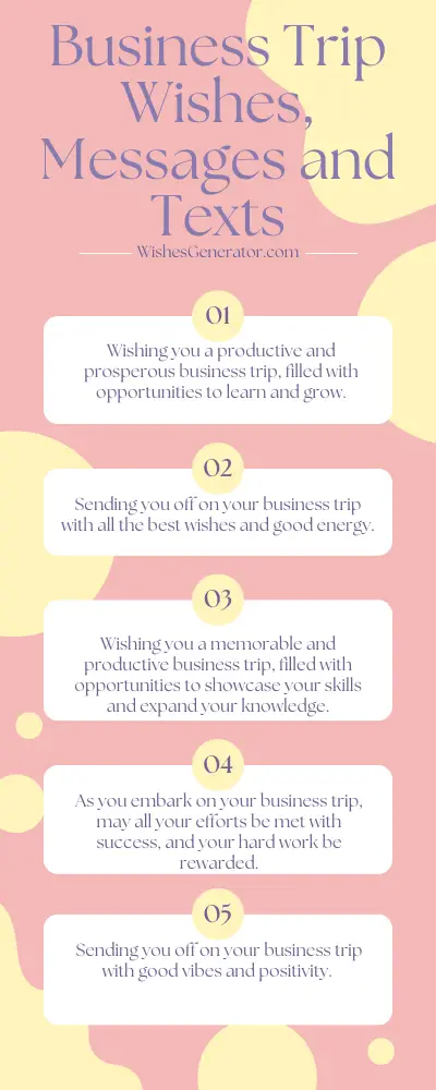 Business Trip Wishes, Messages and Texts