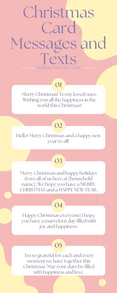 Christmas Card Messages and Texts