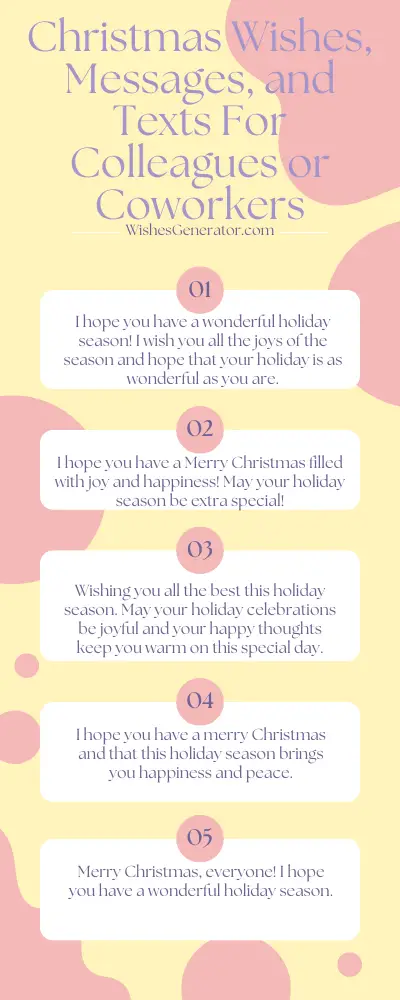 Christmas Wishes, Messages, and Texts For Colleagues or Coworkers