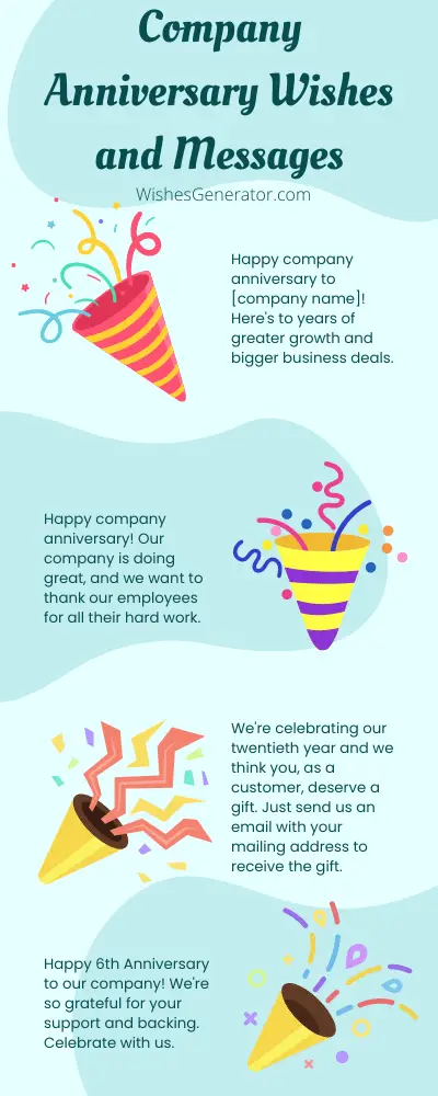 Company Anniversary Wishes and Messages