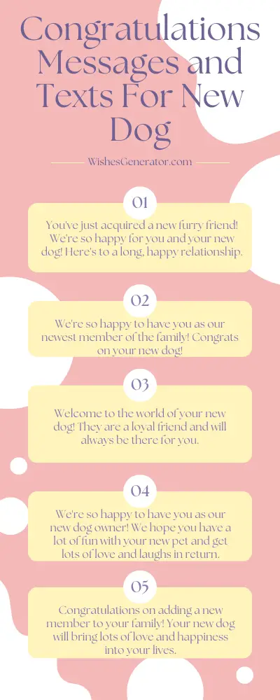Congratulations Messages and Texts For New Dog