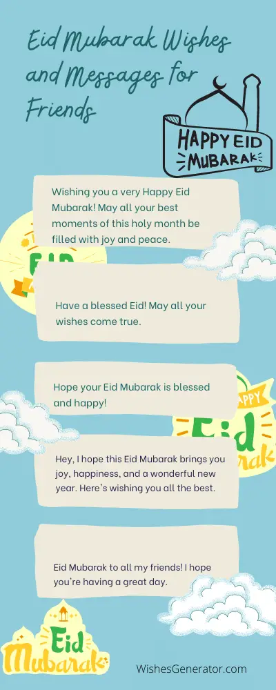 Eid Mubarak Wishes and Messages for Friends