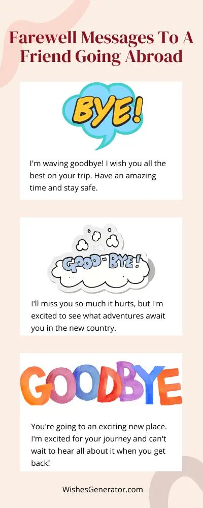 Farewell Messages To A Friend Going Abroad