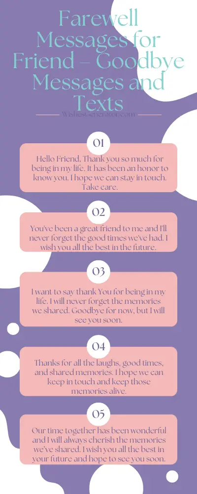 Farewell Messages for Friend – Goodbye Messages and Texts