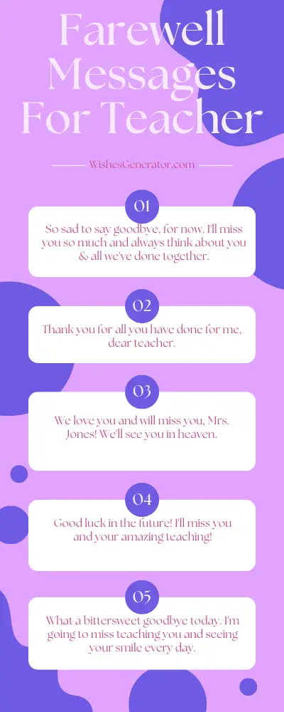 Farewell Messages For Teacher – Farewell Wishes Messages