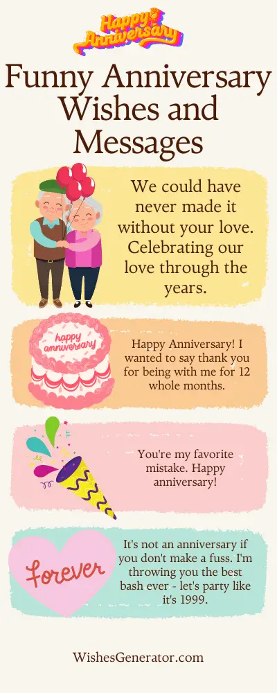 58 Funny Anniversary Wishes and Messages
