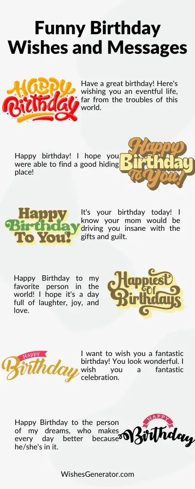 Funny Birthday Wishes and Messages