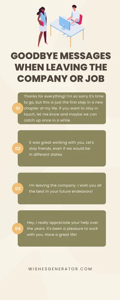Goodbye Messages When Leaving The Company Or Job