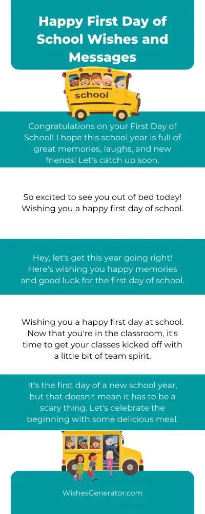 Happy First Day of School Wishes and Messages