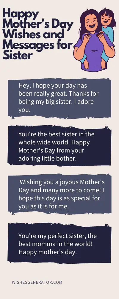 Happy Mother's Day Wishes and Messages for Sister