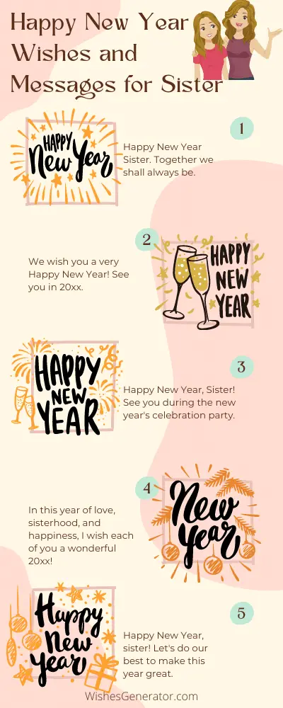 Happy New Year Wishes and Messages for Sister
