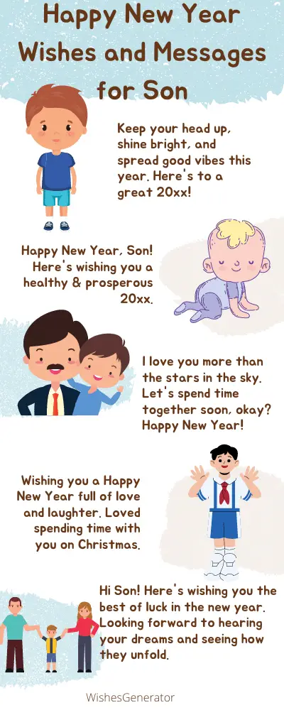 Happy New Year Wishes and Messages for Son