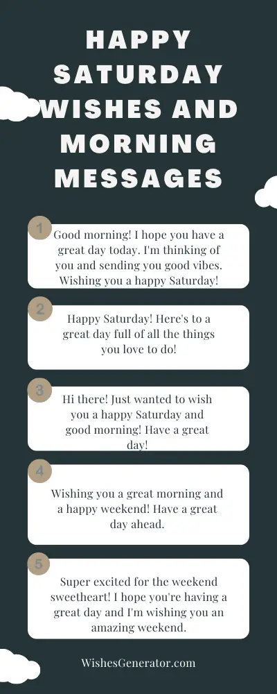 Happy Saturday Wishes and Morning Messages