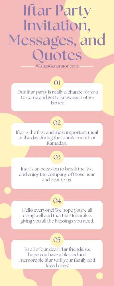 Iftar Party Invitation, Messages, and Quotes