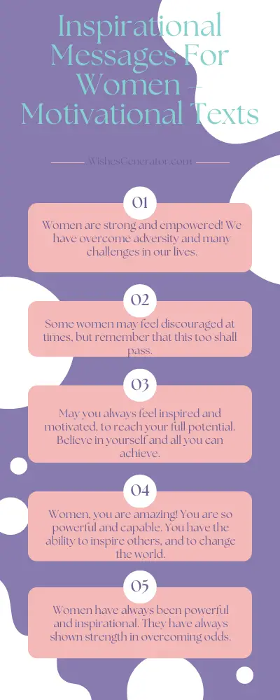 Inspirational Messages For Women – Motivational Texts