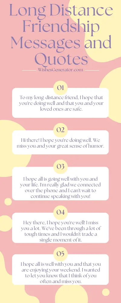 Long Distance Friendship Messages and Quotes