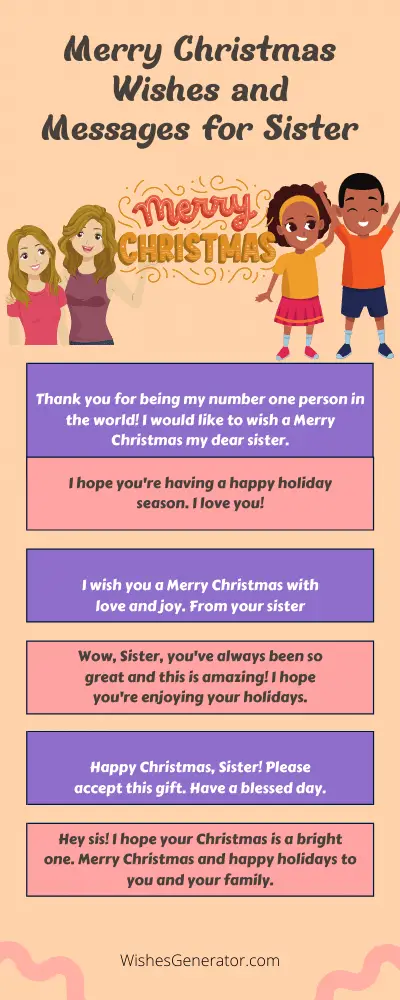 Merry Christmas Wishes and Messages for Sister