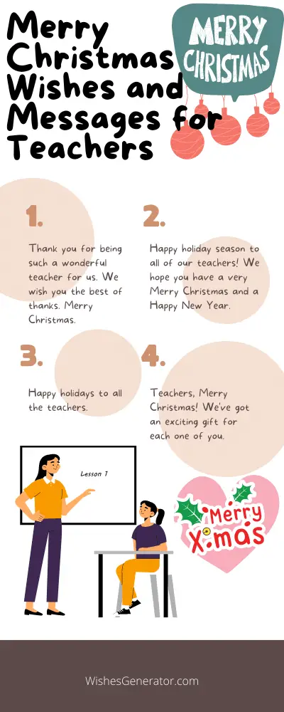 Merry Christmas Wishes and Messages for Teachers