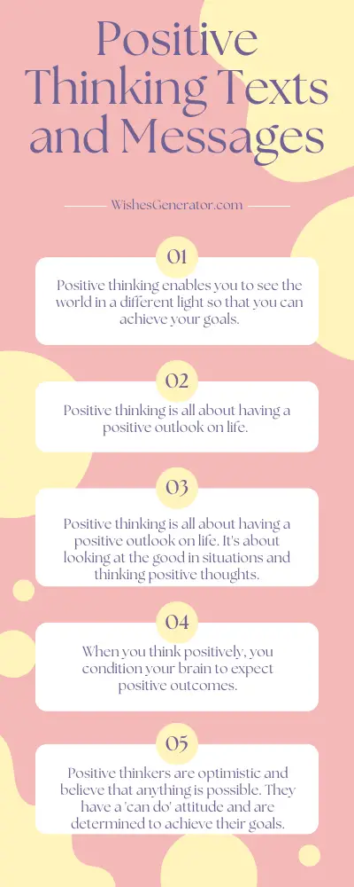 125 Positive Thinking Texts and Messages