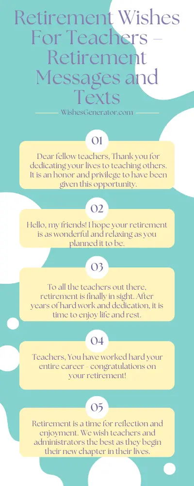 Retirement Wishes For Teachers – Retirement Messages and Texts