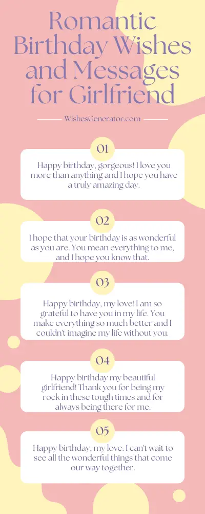 Romantic Birthday Wishes and Messages for Girlfriend