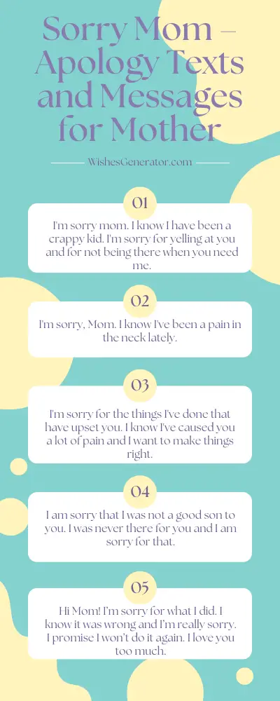 Sorry Mom – Apology Texts and Messages for Mother