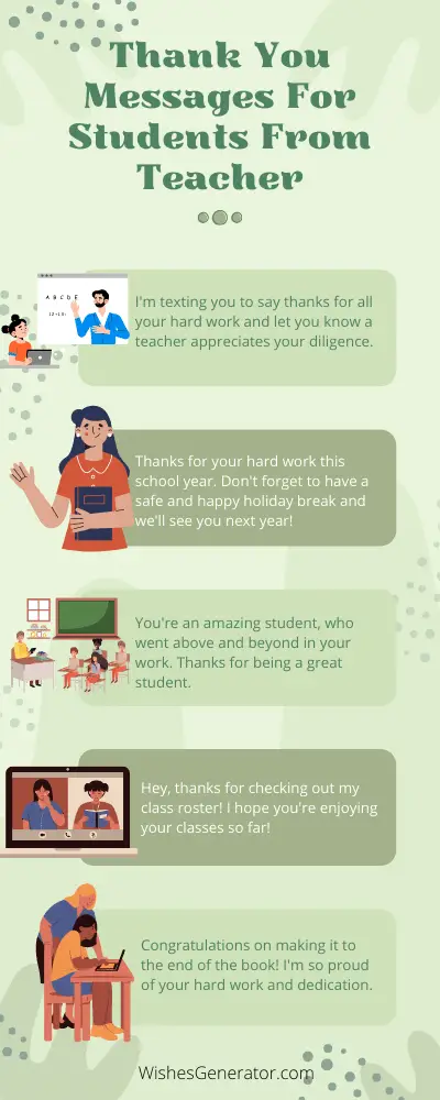 Thank You Messages For Students From Teacher