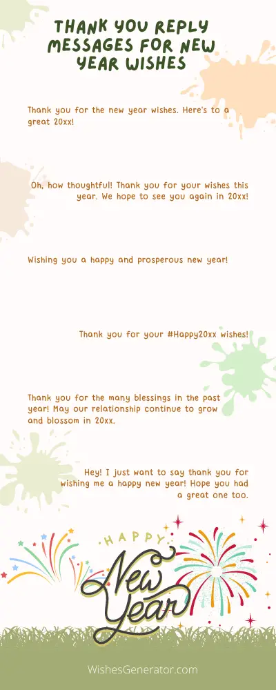 Thank You Reply Messages For New Year Wishes