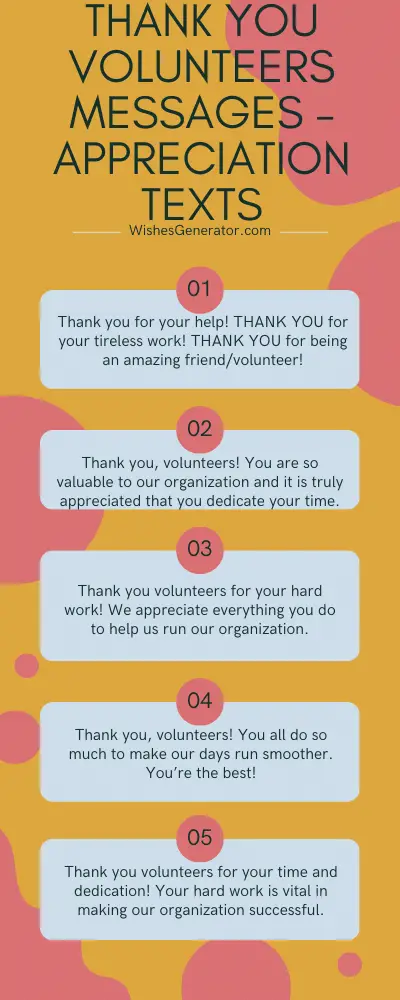 Thank You Volunteers Messages – Appreciation Texts
