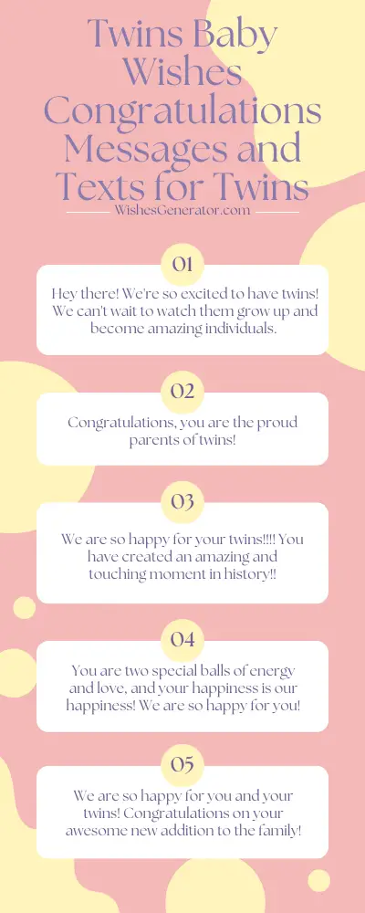 Twins Baby Wishes Congratulations Messages and Texts for Twins