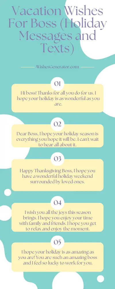 Vacation Wishes For Boss – Holiday Messages and Texts
