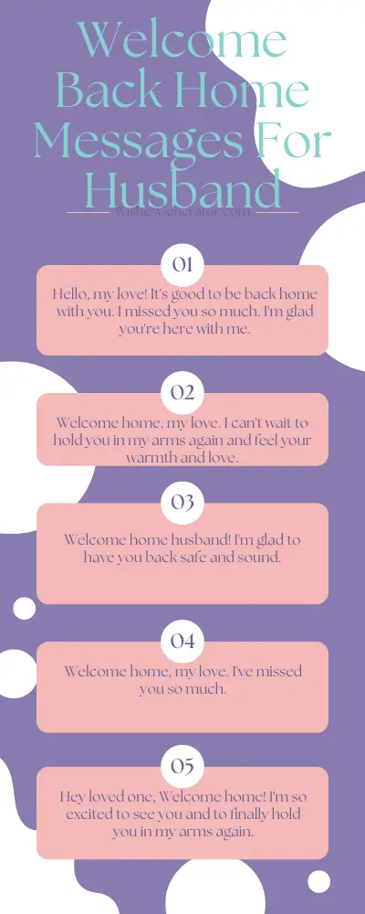 Welcome Back Home Messages For Husband